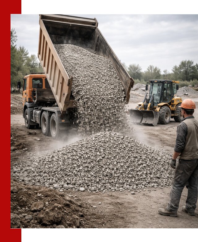 Доставка щебня в Вятских Поляне крупными и мелкими фракциями