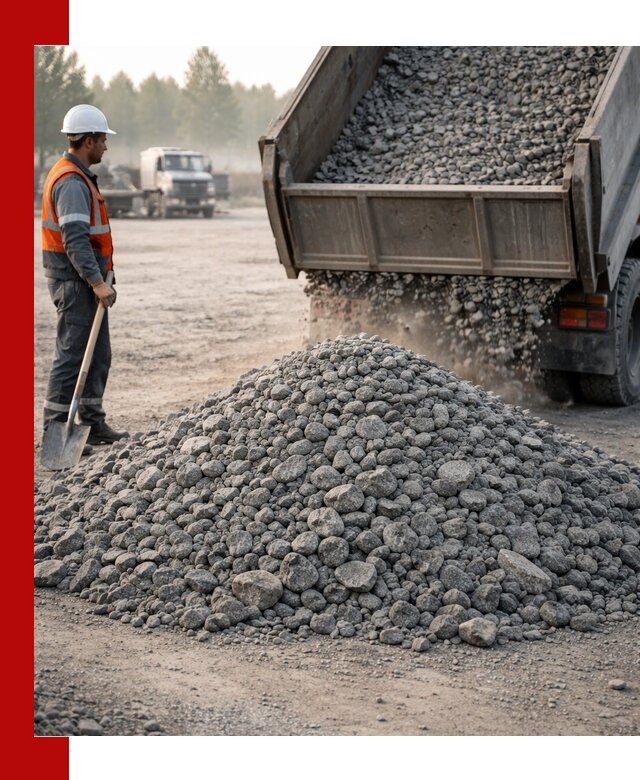 Гранитный щебень фракции 100–201 для строительства в Вятских Поляне