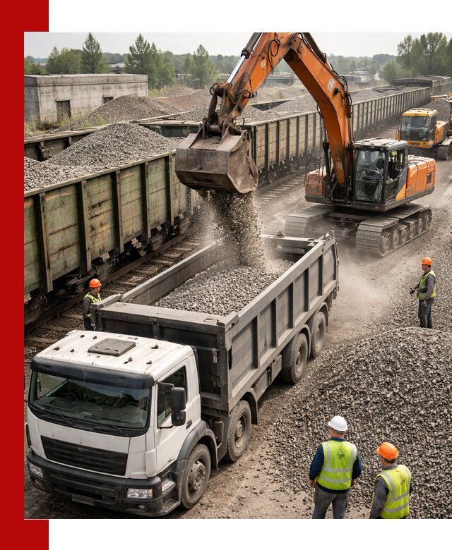 Железнодорожный щебень фракция 25–60 для поставок в Вятских Поляне