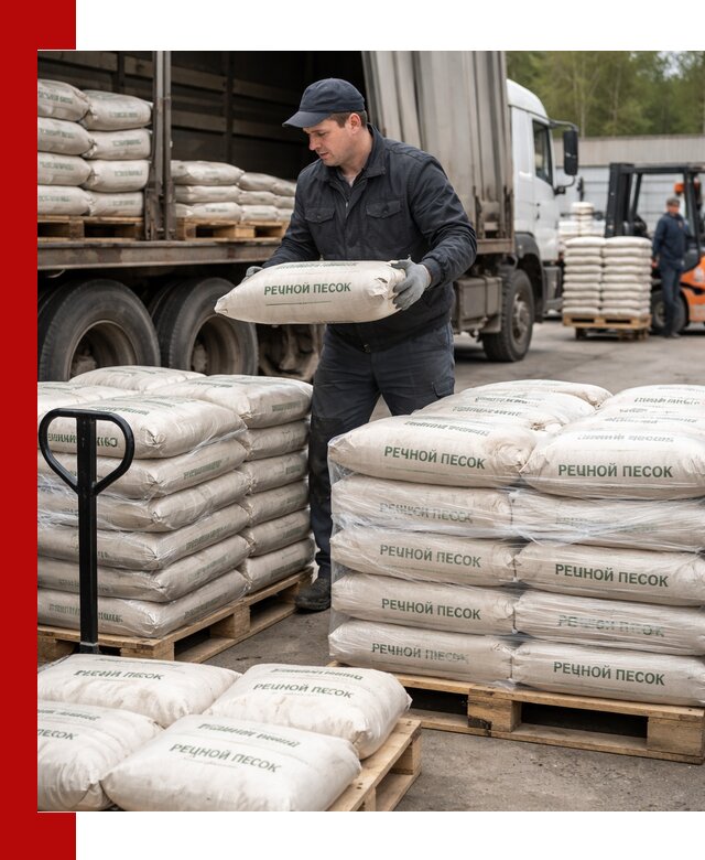Речной песок в мешках с доставкой в Вятских Поляне