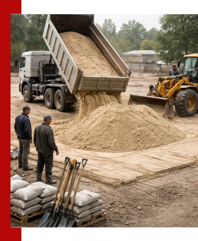 Доставка мытого песка в Вятских Поляне с самосвалами по выгодной цене