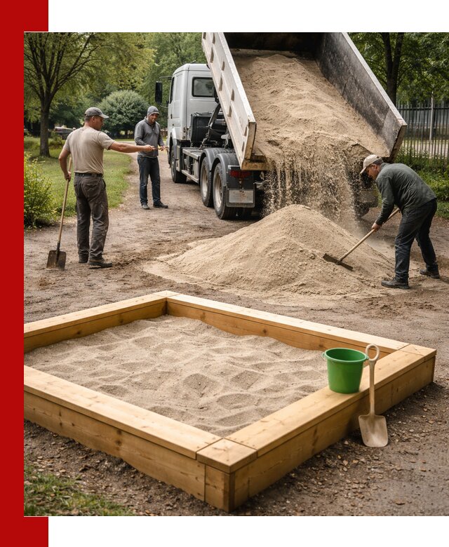 Песок для песочницы с доставкой в Вятских Поляне недорого и чистый