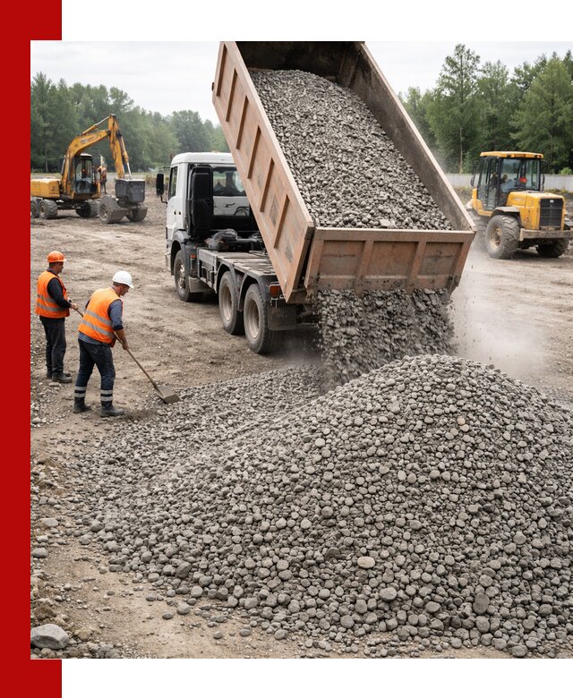 Доставка гравия фракции 40-70 в Вятских Поляне оптом и в розницу