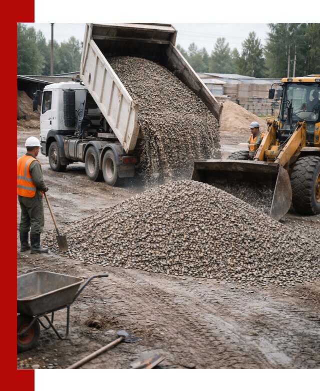 Мытый гравий с доставкой в Вятских Поляне от карьера до участка