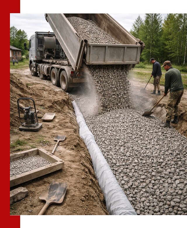 Гравий для дренажа с доставкой в Вятских Поляне качественный и недорогой
