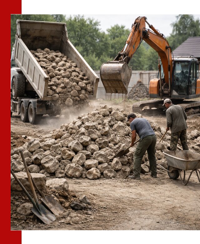 Доставка и разгрузка бутового камня в Вятских Поляне