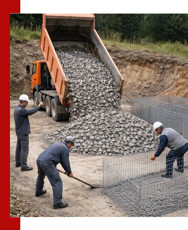 Камень для габионов с доставкой в Вятских Поляне быстро и надёжно