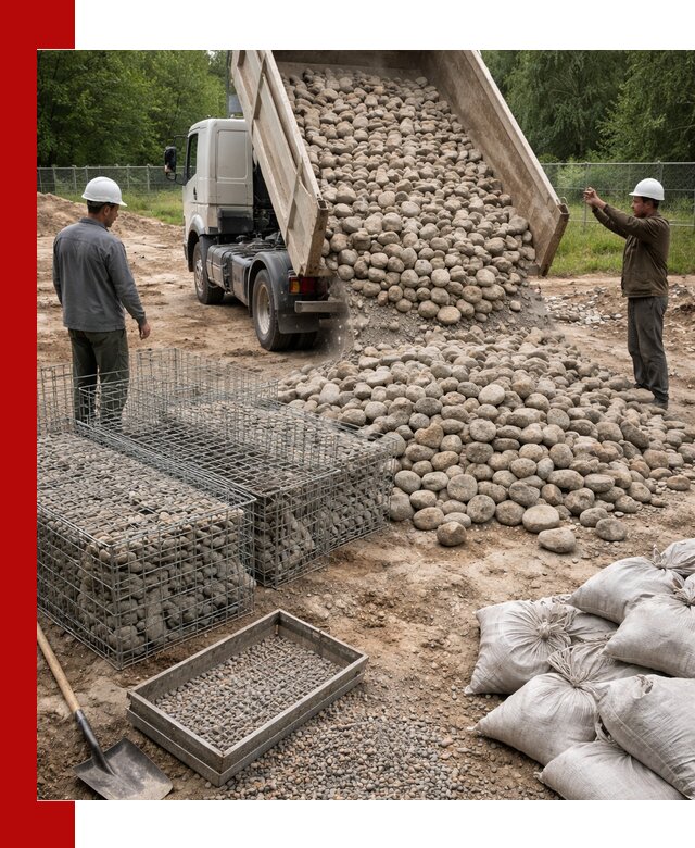 Камень для габионов фракция 70–151 в Вятских Поляне