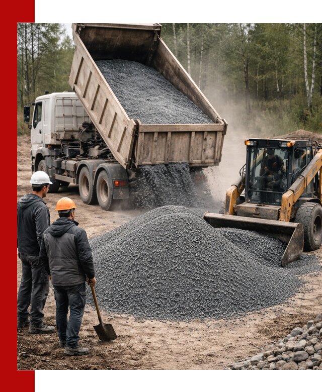 Гранитный отсев 0-5 с доставкой и разгрузкой в Вятских Поляне