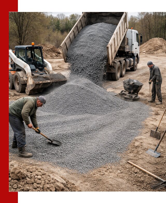 Отсев для подсыпки в Вятских Поляне — доставка и подсыпка на участок