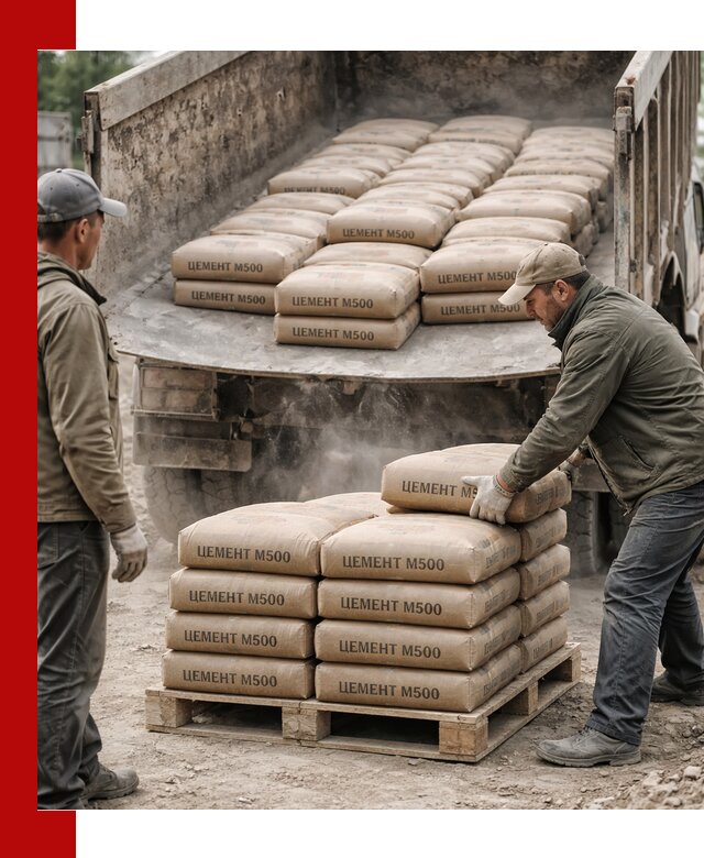 Цемент М500 с доставкой самосвалом в Вятских Поляне