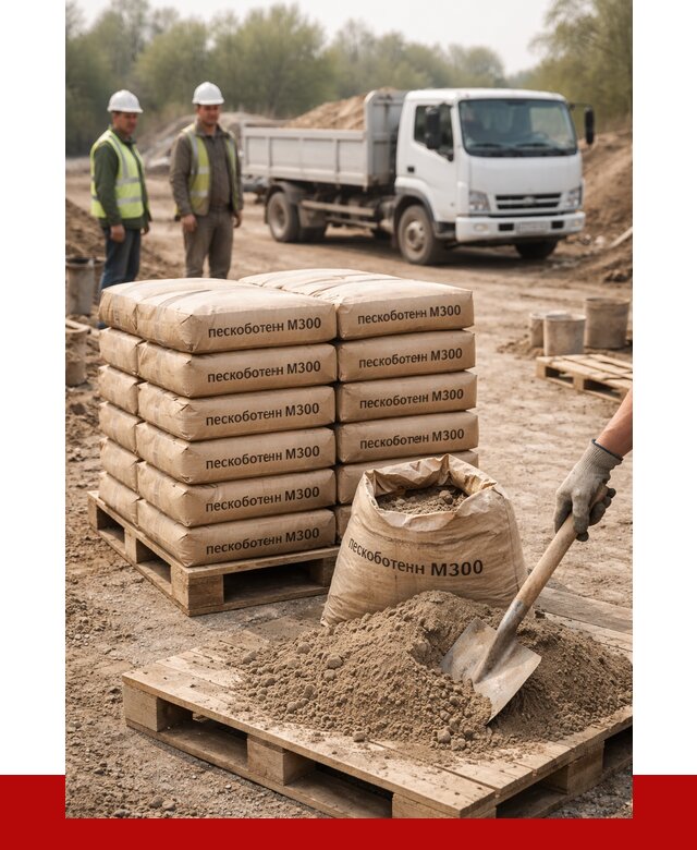 Пескобетон М300 в Вятских Поляне с доставкой от 4720 р. за куб | ПРОНЕРУДВтс