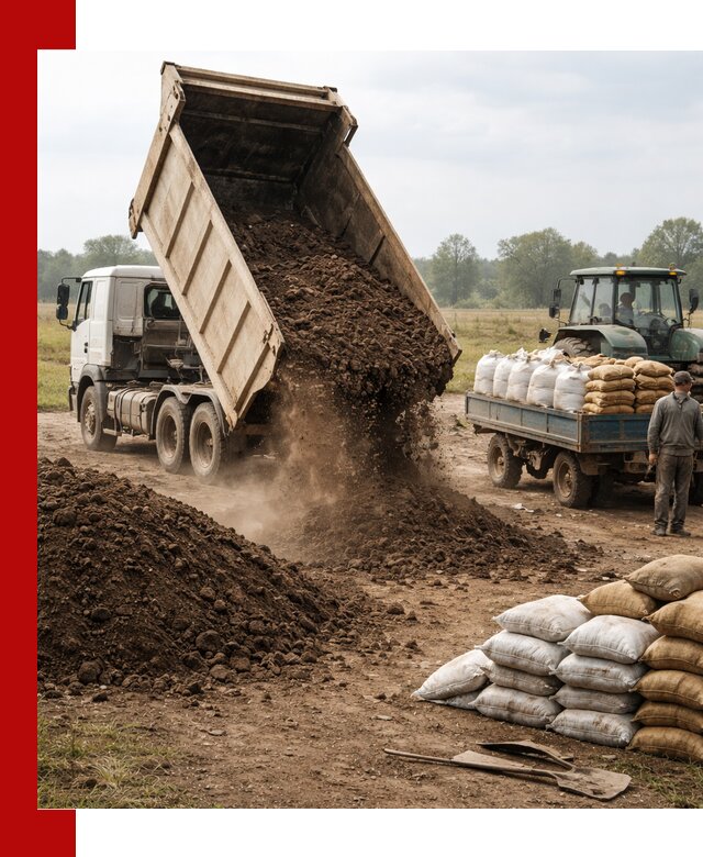 Доставка грунта и удобрений оптом в Вятских Поляне для сельхоз и строительства