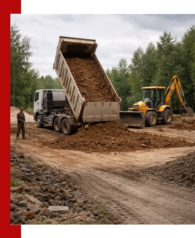 Доставка суглинка самосвалами в Вятских Поляне подсыпка и планировка