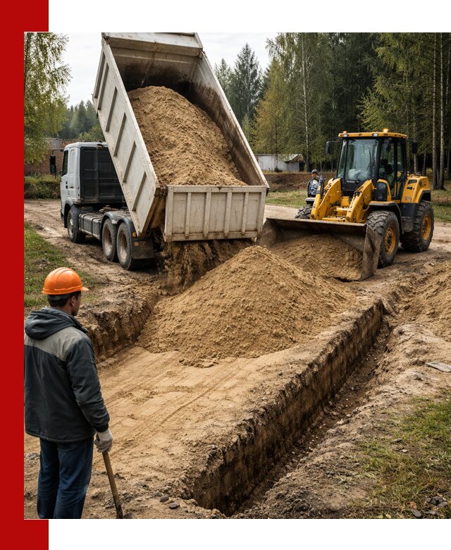 Доставка песчаного грунта в Вятских Поляне для строительных работ