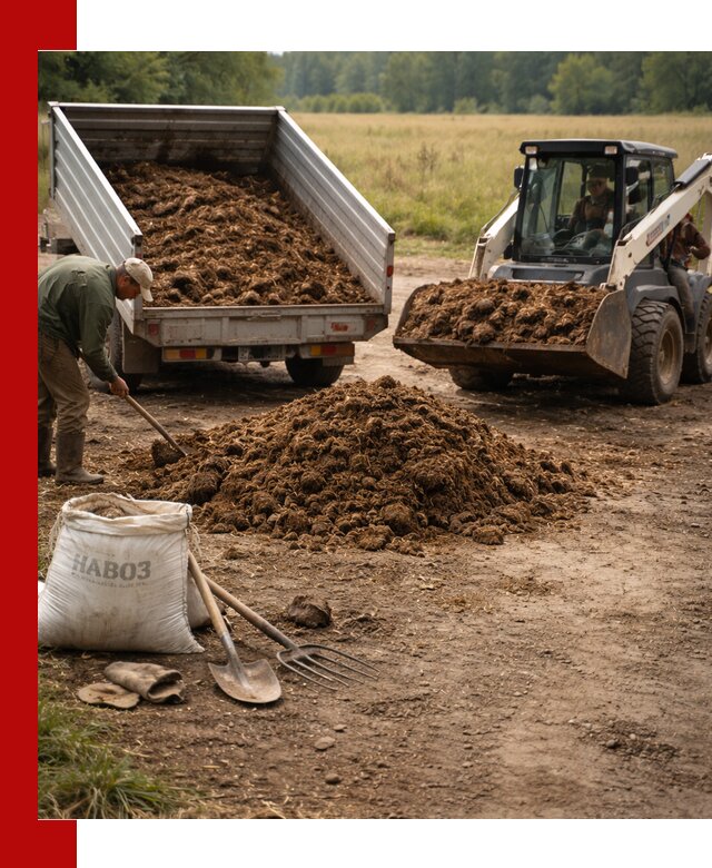 Доставка конского навоза в Вятских Поляне с разгрузкой и доставкой на объект
