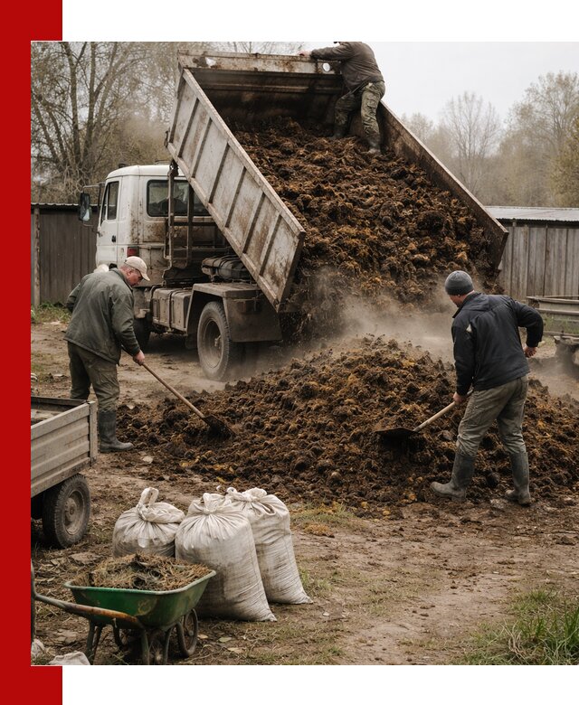 Доставка коровьего навоза самосвалом в Вятских Поляне