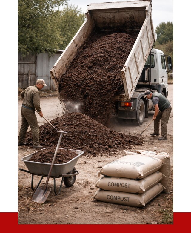 Купить компост в Вятских Поляне от 4263 р. за куб с доставкой | ПРОНЕРУДВтс