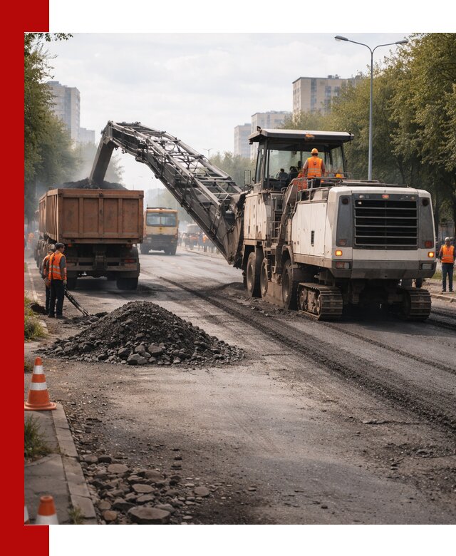 Фрезерованный асфальт в Вятских Поляне — удаление и вывоз старого покрытия