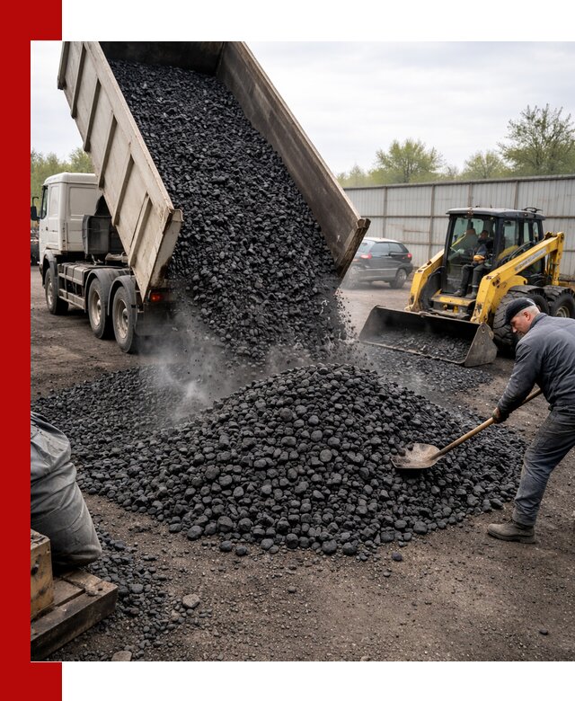 Доставка угля орех в Вятских Поляне оптом и в розницу
