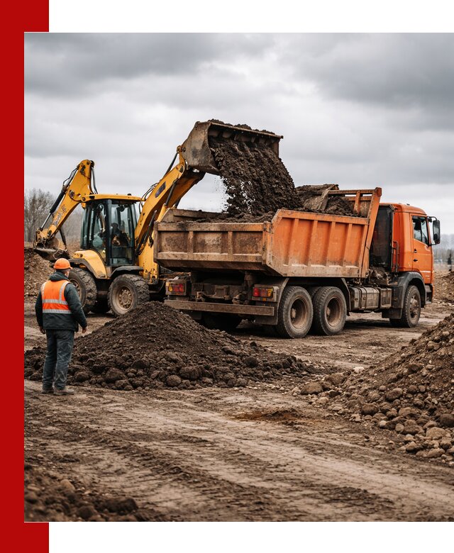 Вывоз грунта и строительного мусора в Вятских Поляне грузовыми самосвалами