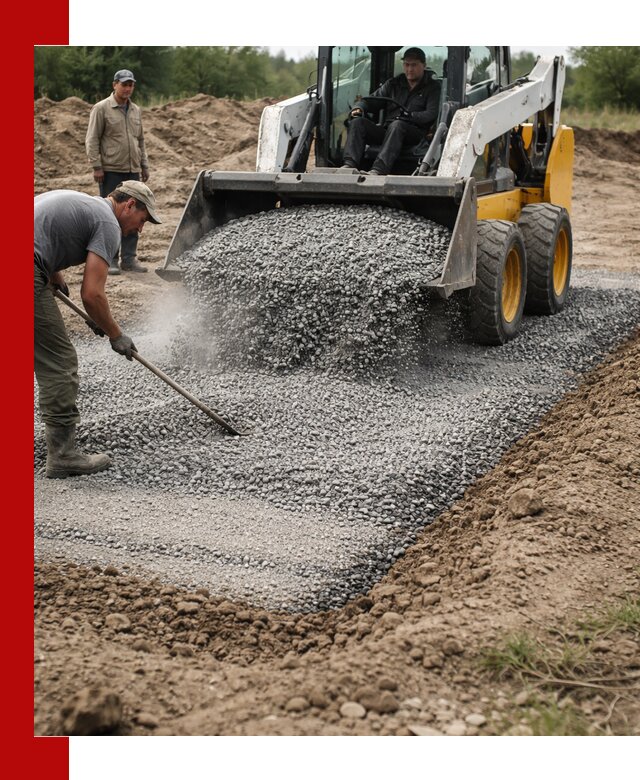 Устройство щебеночной подушки в Вятских Поляне для дорог и фундаментов